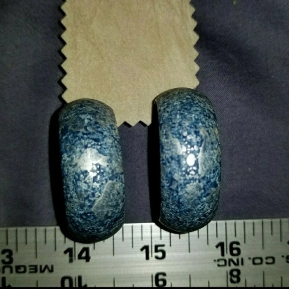 BLUE HOOP EARRINGS - Picture 5 of 5